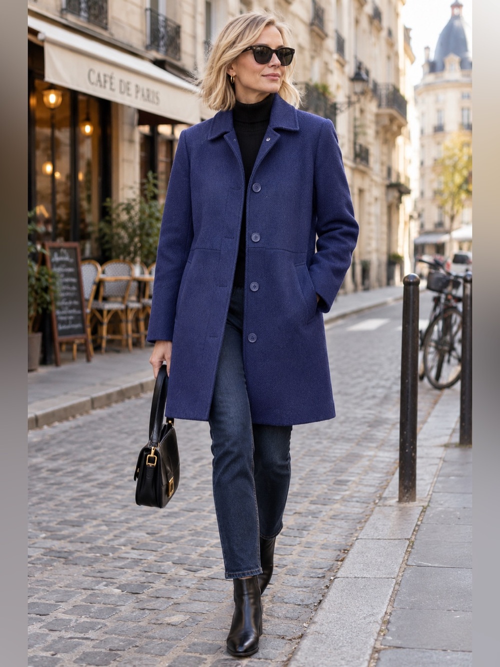Theory Blue Wool Pea Coat
